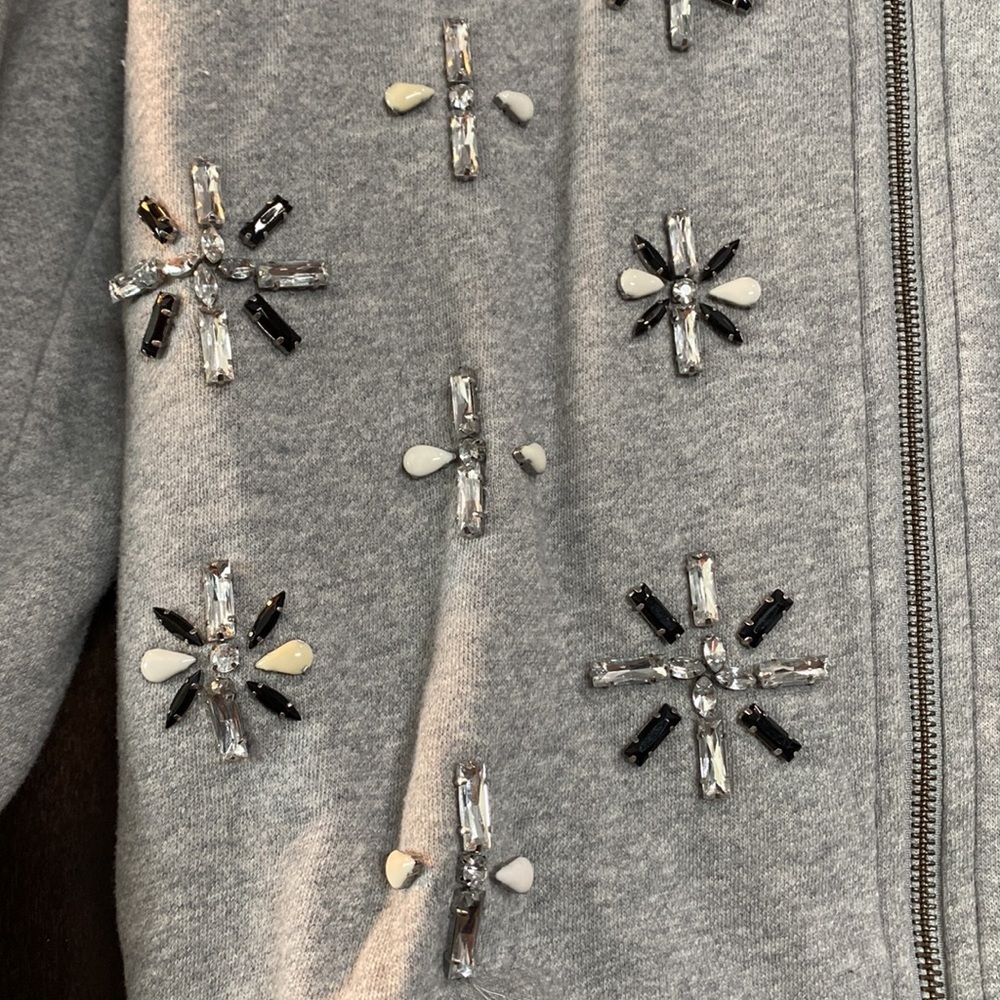 Banana republic zip up beaded sweatshirt - Picture 2 of 4